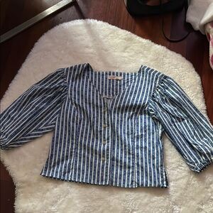 Tory Burch Striped Blue Top